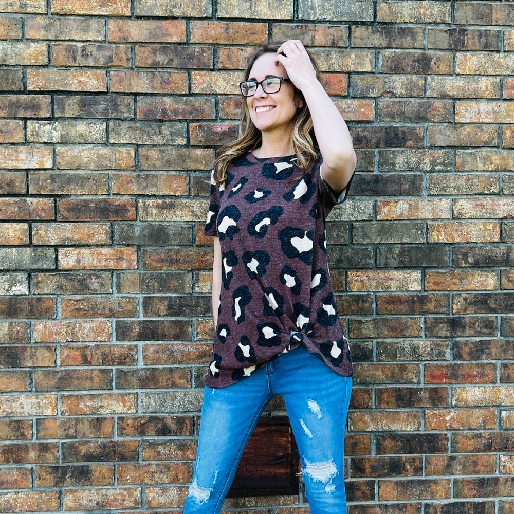 Mocha Leopard Top